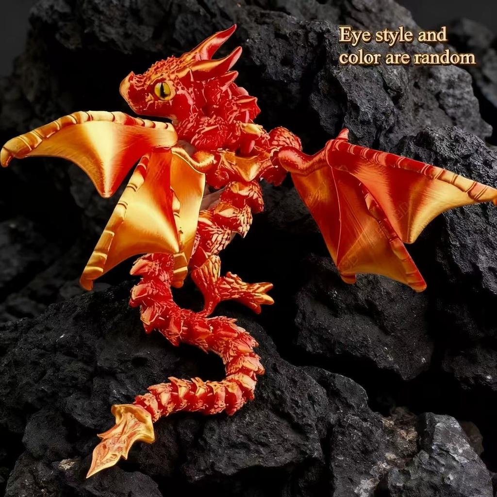Новая 3D-печатная модель Дракона с большими рогами Игрушка Сочлененные суставы Фигурка Декор для вечеринки Поделка Подарок