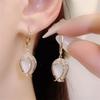 2024 Trendy Tulip Cat's Eye Stone Earrings - Simple, Fashionable, Versatile, and Elegant