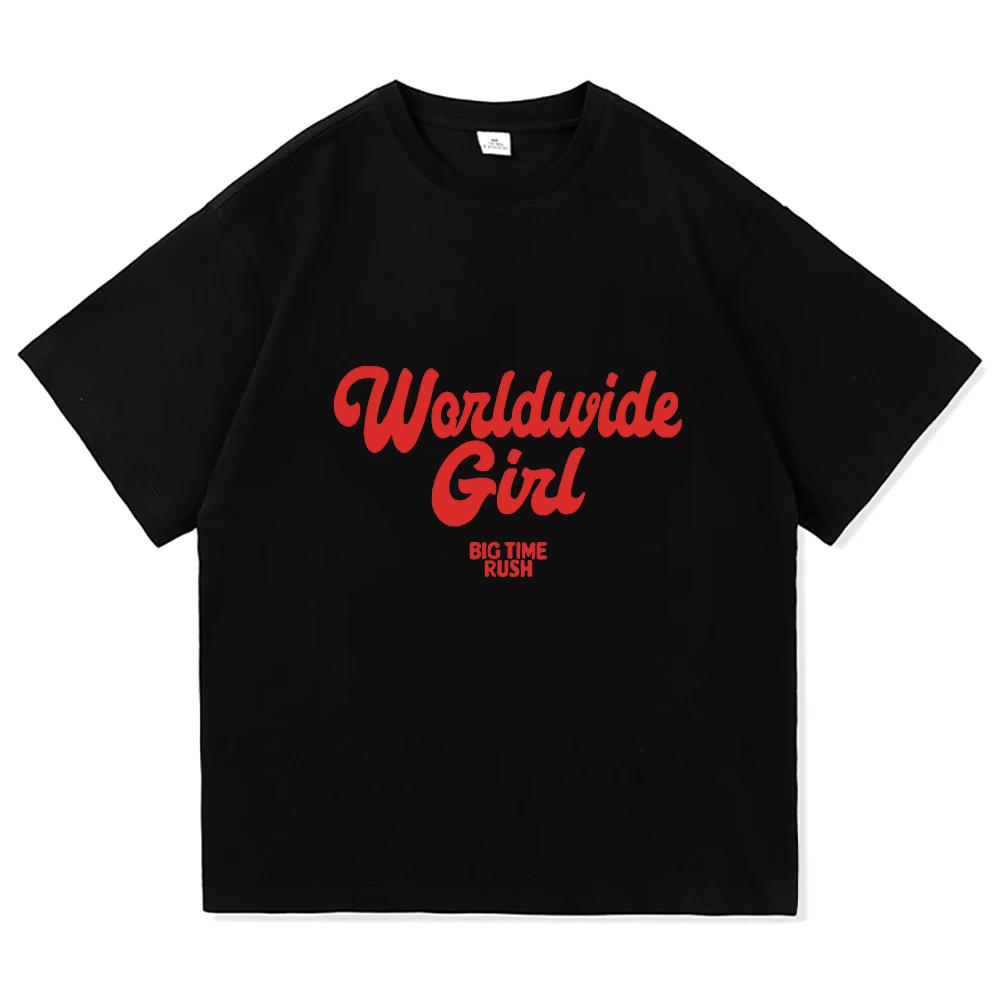 BTR WORLDWIDE Tshirt Big Time Rush Band Graphic TEE Cotton Loose Men Women T-shirt Casual Unisex Streetwear Hip Hop Male T Shirt
