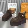 Suede Platform Women Snow Ankle Boots Designer Buckle High Heels Shoes 2025 Trend New Fashion Gladiator Winter Botas De Mujer
