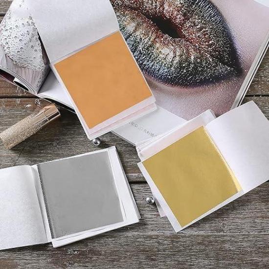 Индивидуально упакованная фольга с имитацией золотого и серебряного листа, бумага для рукоделия, эпоксидная смола, фольга для рукоделия, бумага для изготовления ювелирных изделий для ногтей