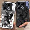 Черный мультяшный Дапенг для Infinix Note 40 4G 30i 12 G96 Smart 8 Hot 9 Play 10 11S 12 20i 50 Pro Plus 5G Чехол для телефона из закаленного стекла