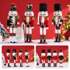 30CM Christmas Nutcracker Set Wooden Nutcracker Ornament Soldier Figure Handcraft Doll Home Office Desktop Xmas Decoration Gift