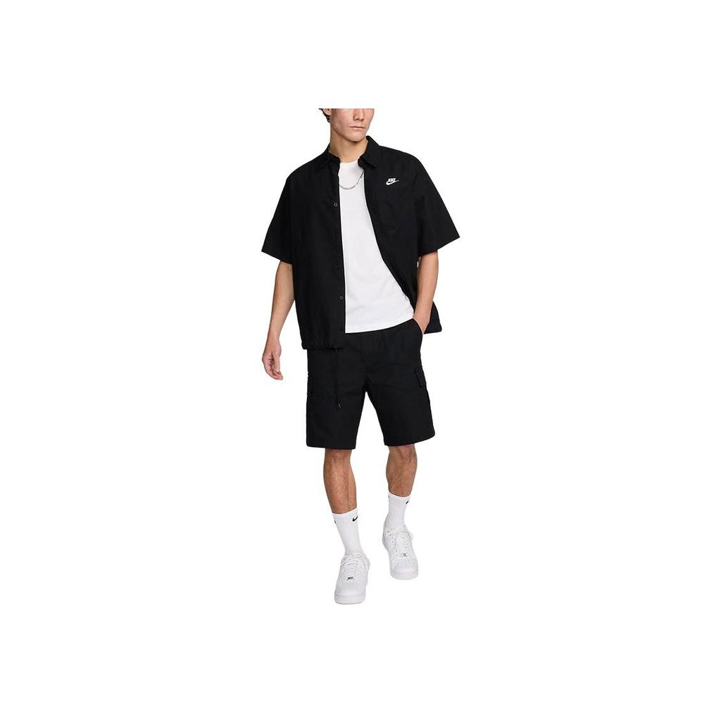 Nike Solid Woven Lightweight Durable Comfortable Cargo Shorts Men shorts Black HJ6827-010