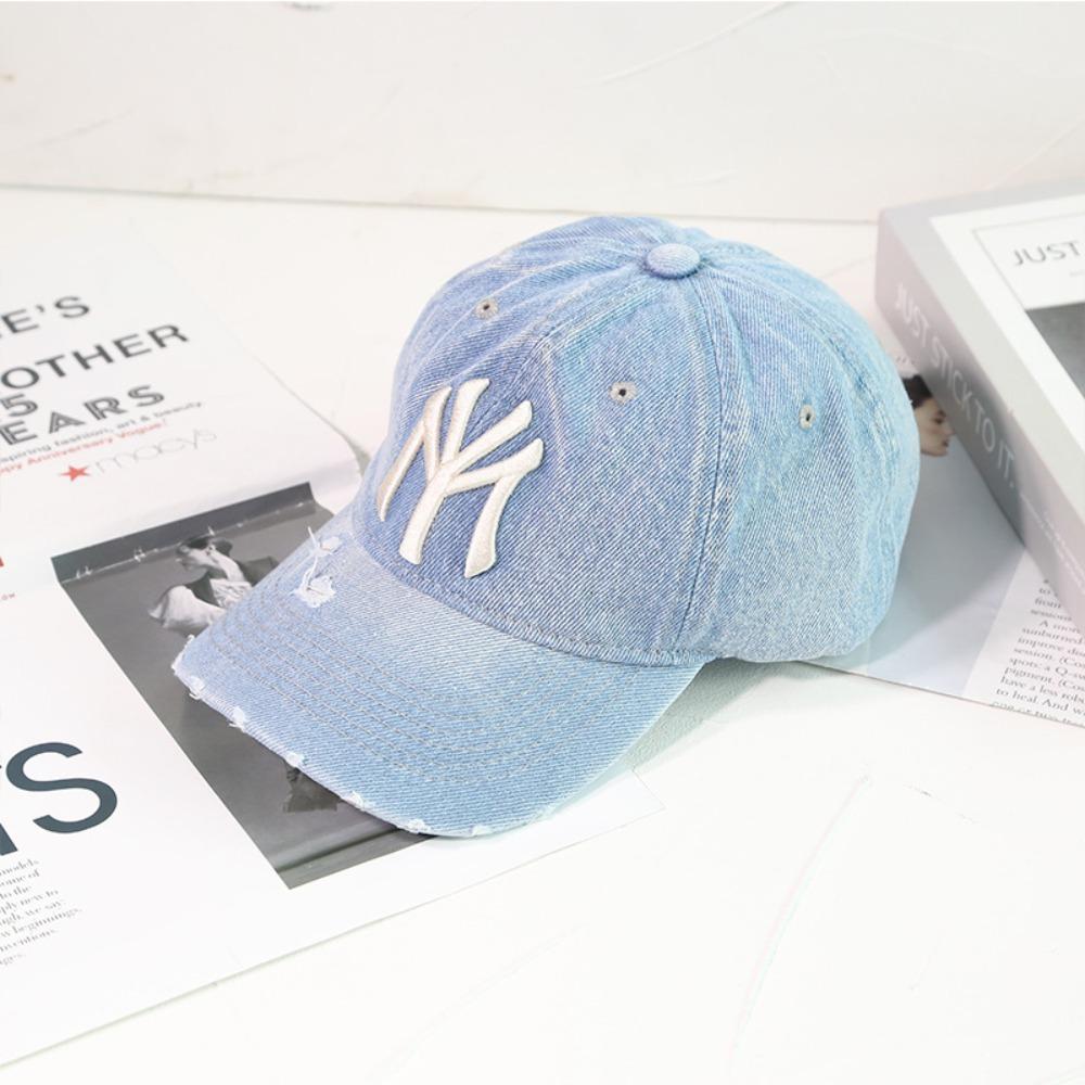 New Denim Fabric Washed Denim Baseball Cap Non Fading Washable Cowboy Baseball Cap Soft Breathable Soft Top Sunshade Hat