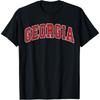 Georgia GA Vintage Athletic Sports Design Red Text T-Shirt