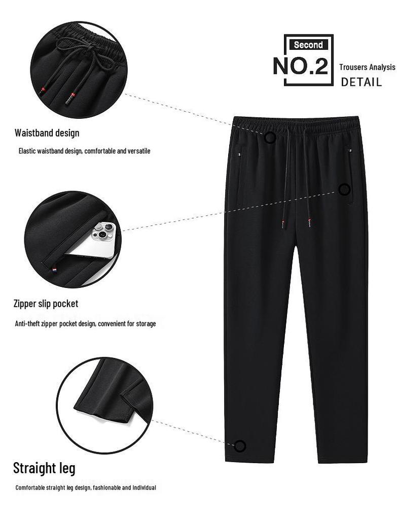 Мужской хлопковый спортивный костюм: Свитшот и кардиган с воротником-стойкой на весну/осень, повседневный свободный крой, комплект из двух предметов для среднего и пожилого возраста