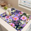 1 шт. Резиновый коврик для сушки с разноцветной ромашкой для кофейни, ресторана, кухни, ковер, посуда, прочный коврик из диатомита, коврик для домашних животных, кофейная посуда KTY