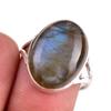 Натуральный Лабрадорит Драгоценный Камень 925 Проба Стерлинговое Серебро Ювелирное Кольцо Размер 9 O8n98