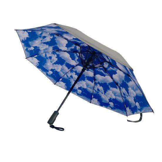 Складной зонт с вентилятором, USB-зарядка, защита от ультрафиолета, тройной складной зонт, портативный водонепроницаемый ветрозащитный летний зонт от солнца и дождя