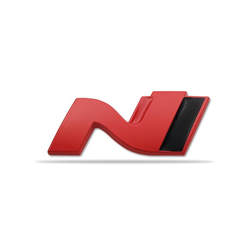 3d Metal Chrome Black Red Nline N Line Logo Car Grill Emblem Trunk Badge N Line Decal Sticker Accessories