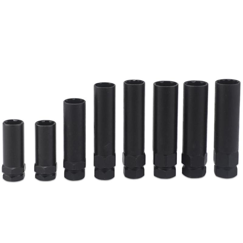 8Pcs High Strength Universal Ergonomic Wheel Lock Removal Tool Kit For SAE and Metric Lug Nut for Easy Tire Changes