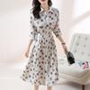 Women's Spring Vintage Dress Loose Long Sleeve Dresses Korean Clothing