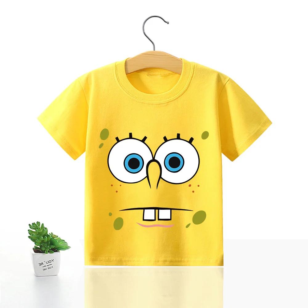 Милая хлопковая футболка с Губкой Бобом и Патриком Старом для детей - Идеально для лета
