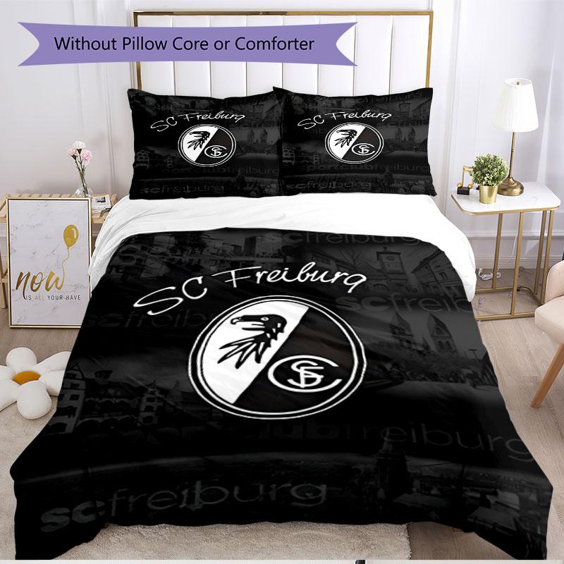 3pcs Duvet Cover Set (1*Duvet Cover + 2*Pillowcase, Without Core), SC Freiburg Print Soft All‑Season Bedding Set, Home Bedroom Decor Gift