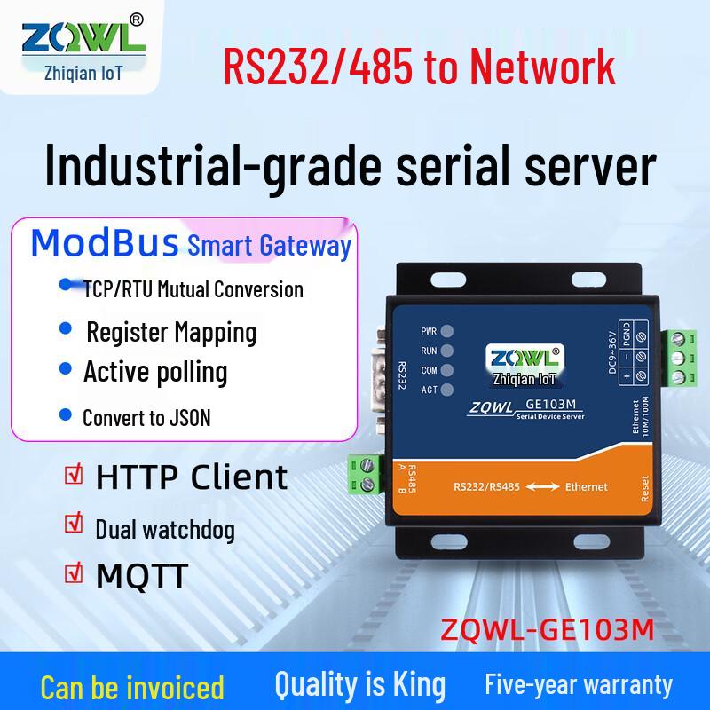 Smart IoT RS232/485 to Ethernet Serial Server Modbus Gateway