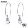 Оригинальные серебряные серьги с подвесками из полудрагоценных камней от Lindon
