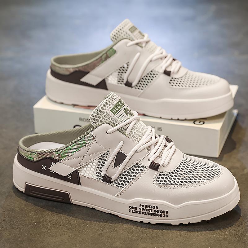 Мужская спортивная обувь Летние мюли с открытой спиной Повседневные сандалии Кроссовки Сабо Студенческие тапочки больших размеров