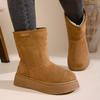 Женские зимние теплые меховые ботинки большого размера на толстой подошве, утепленные подкладкой, ботильоны, нескользящие походные спортивные хлопковые ботинки