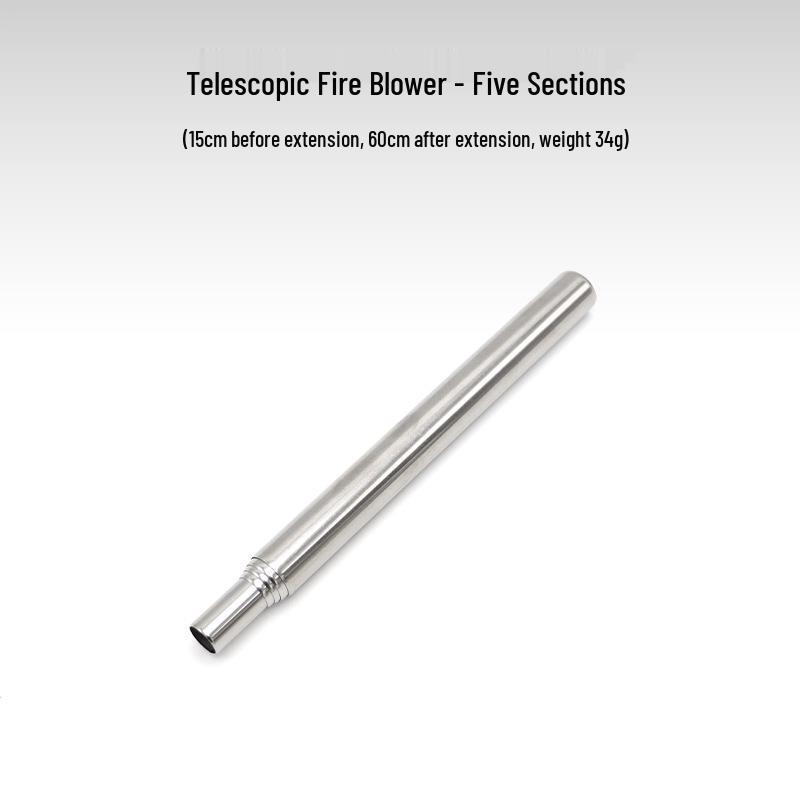 Выдвижной походный воздуходув из нержавеющей стали: Прочная телескопическая палка для розжига огня
