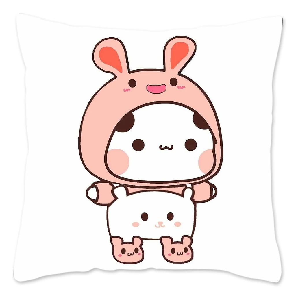Bubu and Dudu Pillow Case Home Decoration Polyester Cushion Cover for Sofa Throw Pillow Cover Funny Cute Panda Bears Printing
