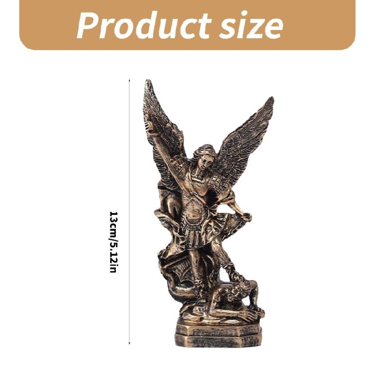 Protective Miguel Archangel Statue, 5.12Inch Miguel Arcangel Decors for Collectors Figure