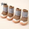 Outdoor Paw Protection for Pets 4Pcs Dog Snow Boots, Fleece Lined Winter Booties, Anti-Skid Boots Warm Protectors Cold Weather Walking Comfortable