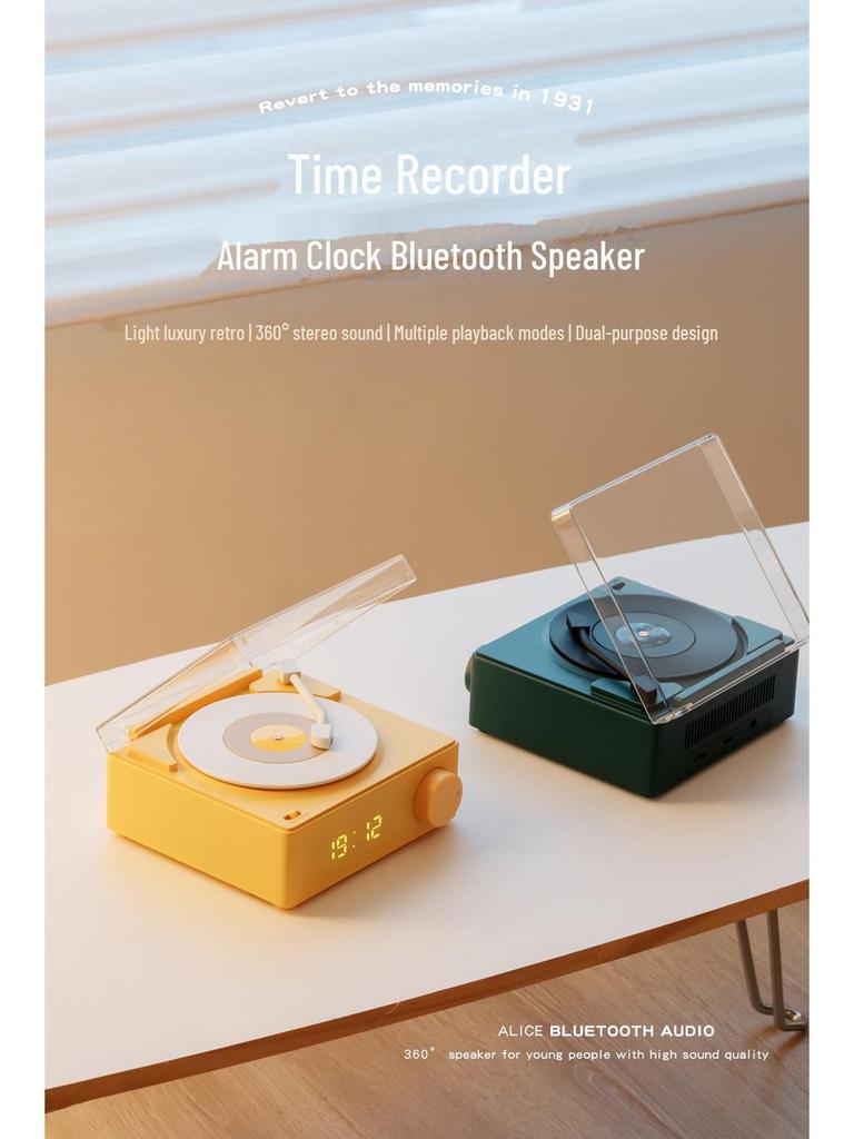 Виниловый проигрыватель Creative Atomic с Bluetooth: Многофункциональный будильник, динамик, звуковая карта, интеллектуальное беспроводное настольное устройство