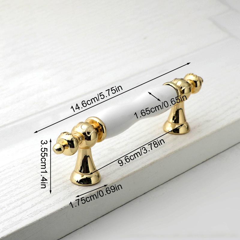 1 шт. Минималистичные золотые слоновая кость белые керамические ручки для шкафа, ручки для ящиков