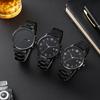 Модные мужские бизнес-часы Черный стальной ремешок Римский циферблат Календарь Кварцевые часы Наручные часы Мужские часы Reloj Hombre Montre Homme