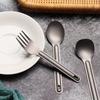 New Pure Portable Outdoor Picnic Accessories Titanium Cookware Cutlery Fork Long Handle Spoon