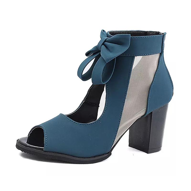 2024 Женские летние элегантные босоножки на высоком каблуке с сетчатым узором и застежкой-бабочкой, босоножки с застежкой-молнией «рыбий рот» для вечеринок, модная женская обувь