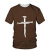 Крест принт 3D футболка Иисус Христианская мода церковь топ с короткими рукавами большой размер летние повседневные мужские