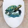 Наклейка на унитаз с мультяшной ползающей черепахой, съемная самоклеящаяся Водонепроницаемая ПВХ, настенная наклейка для гостиной, ванной комнаты, украшение для крышки унитаза
