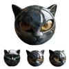 Черный Кот Камень Мраморная Текстура Скульптура Головы Кота Ручная Резьба Целебные Камни Памятный Подарок для Любителей Кошек Женщин Мужчин