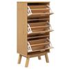 Shoe Cabinet OLDEN Brown 55 x 35 x 120 cm Solid Pine Wood