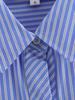 2025 Spring Women's European & American Style Blue Striped Shirt with Versatile Pocket