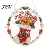 Decorative Xmas Ornament Christmas Rhinestone Painting Suncatcher Kit, DIY Faux Pearl Art Vintage Hanging Decoration Crafts for Adults Beginner,