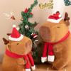 Dress Up Christmas Capybara Plush Cartoon Capibara Fluffty Doll Capybara Plush Toy  Christmas Toy