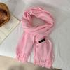 Scarf Women's Winter High-end Sense New Imitation Cashmere Solid Color Versatile Warm Fringed Shawl Scarf
