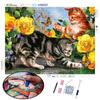Diamond Art Painting Kit Animal Rhinestone DIY Diamond Embroidery Cross Stitch Butterfly and Cat Full Mosaic Children Room Decoration
