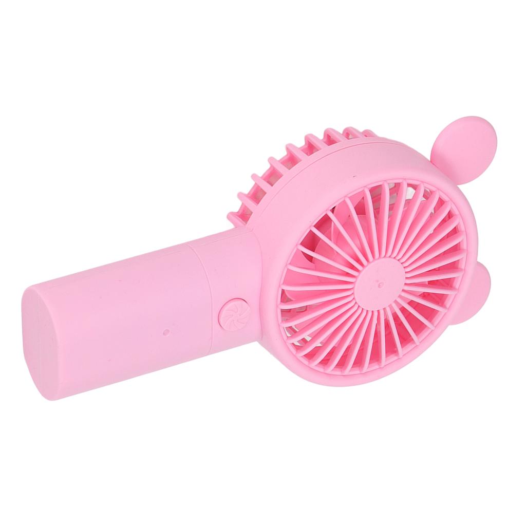 Handheld Fan Plastic USB Battery Dual Drive Built In Lithium Battery Mini Desk Fan for Summer Pink