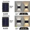 Solar LED Wall Lamp Outdoor Waterproof Up and Down Luminous Lighting Garden Decoration Solar Lights Stairs Fence Sunlight Lamp