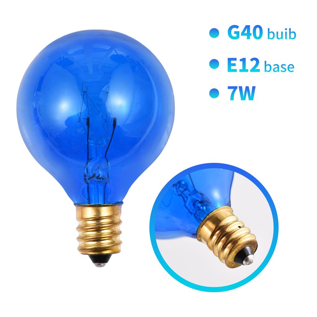 25 шт. G40 вольфрамовая лампа Замена 5 цветов 7 Вт 220-240 В глобусная лампа E12 цокольные лампочки для