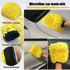 Microfiber Car Wash Mitt Soft Anti-scratch Double-Sided Chenille Ultra Absorbent Washing Gloves for Car Detailing Cleaning Tools