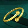 Beautiful Vintage Copper Gold Plated Bead Ring For Women Adjustable Fashion Statement Piece