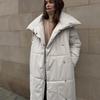 Женские осенне-зимние свободные теплые куртки-пуховики с поясом, модные куртки, свободные однотонные повседневные пальто, хлопковая стеганая куртка