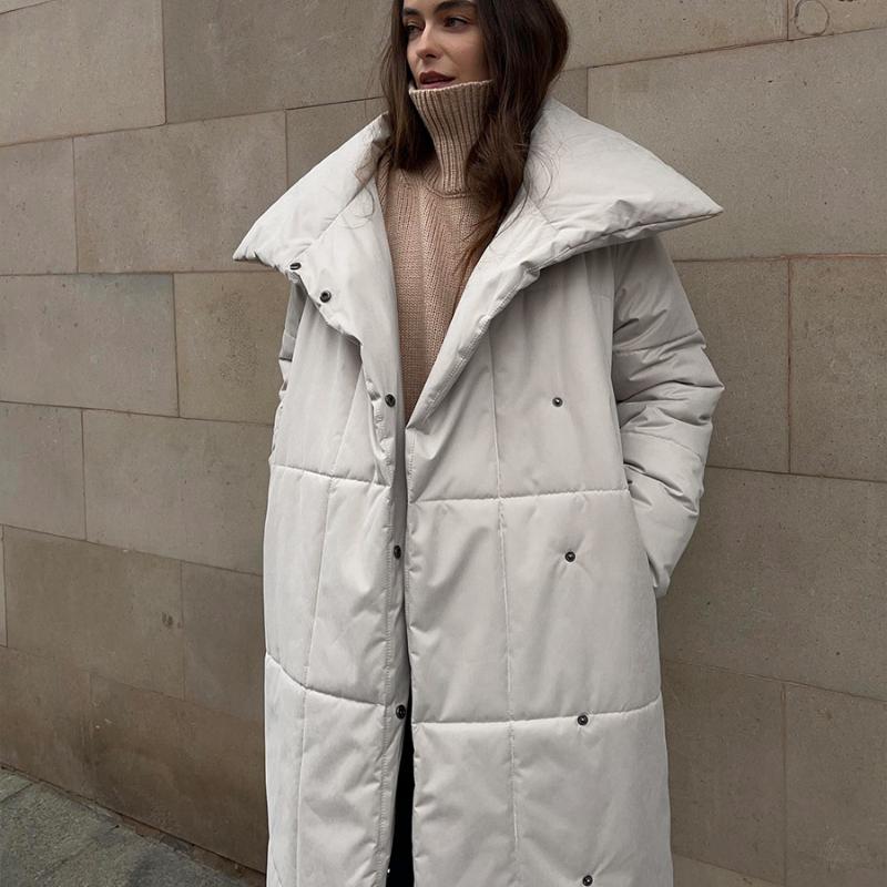 Женские осенне-зимние свободные теплые куртки-пуховики с поясом, модные куртки, свободные однотонные повседневные пальто, хлопковая стеганая куртка