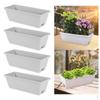 4 Pieces Flower Window Box Garden Plant Pot Rectangle Planters Vegetables Growing