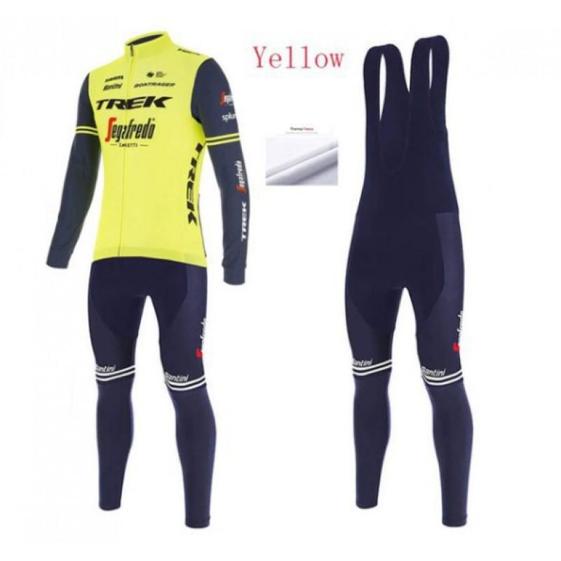 Thermal Long Sleeve Cycling Jersey Set With Fleece Lining Winter Road Bike Riding
